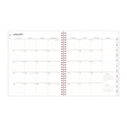 Joselyn Monthly Wirebound Planner, Floral Artwork, 10 X 8, Pink/peach/black Cover, 12-month (jan To Dec): 2026