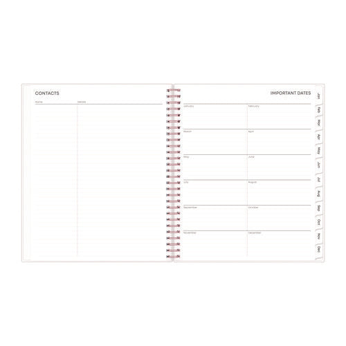 Joselyn Monthly Wirebound Planner, Floral Artwork, 10 X 8, Pink/peach/black Cover, 12-month (jan To Dec): 2026