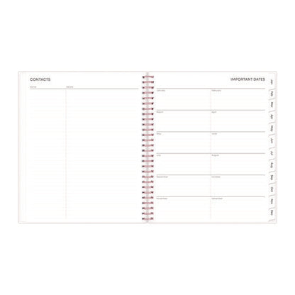 Joselyn Monthly Wirebound Planner, Floral Artwork, 10 X 8, Pink/peach/black Cover, 12-month (jan To Dec): 2026