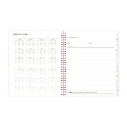 Joselyn Monthly Wirebound Planner, Floral Artwork, 10 X 8, Pink/peach/black Cover, 12-month (jan To Dec): 2026
