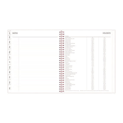 Joselyn Monthly Wirebound Planner, Floral Artwork, 10 X 8, Pink/peach/black Cover, 12-month (jan To Dec): 2026