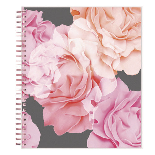 Joselyn Monthly Wirebound Planner, Floral Artwork, 10 X 8, Pink/peach/black Cover, 12-month (jan To Dec): 2026