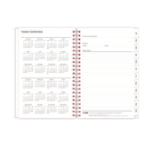 Joselyn Weekly/monthly Planner, Floral Artwork, 8 X 5, Pink/peach/black Cover, 12-month (jan To Dec): 2026