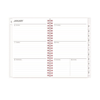 Joselyn Weekly/monthly Planner, Floral Artwork, 8 X 5, Pink/peach/black Cover, 12-month (jan To Dec): 2026