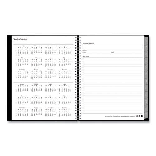Enterprise Weekly/monthly Planner, 11 X 8.5, Black Cover, 12-month (jan To Dec): 2026