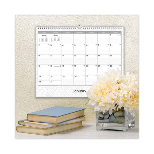 Enterprise Wall Calendar, Geometric Artwork, 15 X 12, White/gray Sheets, 12-month (jan To Dec): 2026