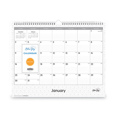 Enterprise Wall Calendar, Geometric Artwork, 15 X 12, White/gray Sheets, 12-month (jan To Dec): 2026