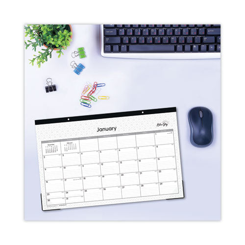 Enterprise Desk Pad, Geometric Artwork, 17 X 11, White/gray Sheets, Black Binding, Clear Corners, 12-month (jan To Dec): 2026