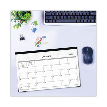 Enterprise Desk Pad, Geometric Artwork, 17 X 11, White/gray Sheets, Black Binding, Clear Corners, 12-month (jan To Dec): 2026