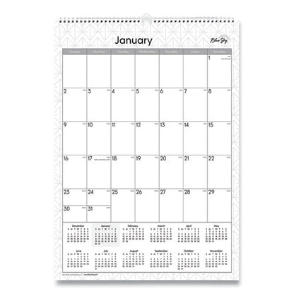 Enterprise Wall Calendar, Geometric Artwork, 12 X 17, White/gray Sheets, 12-month (jan To Dec): 2026