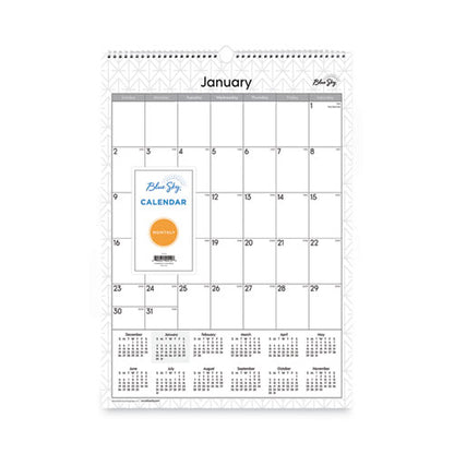 Enterprise Wall Calendar, Geometric Artwork, 12 X 17, White/gray Sheets, 12-month (jan To Dec): 2026