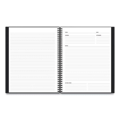 Aligned Business Notebook, Meeting-minutes/notes Format With Narrow Ruling, Black Cover, (78) 11 X 8.5 Sheets