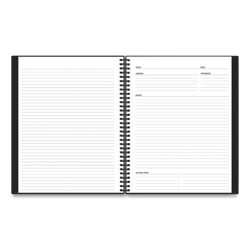 Aligned Business Notebook, Meeting-minutes/notes Format With Narrow Ruling, Black Cover, (78) 11 X 8.5 Sheets