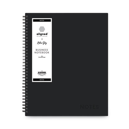 Aligned Business Notebook, Meeting-minutes/notes Format With Narrow Ruling, Black Cover, (78) 11 X 8.5 Sheets