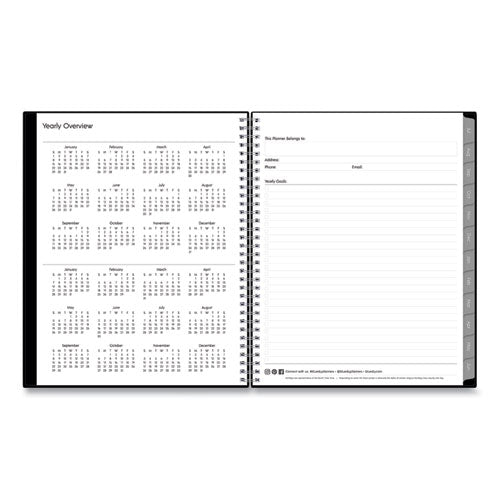 Enterprise Academic Weekly/monthly Planner, 11 X 8.5, Black Cover, 12-month (july To June): 2025 To 2026