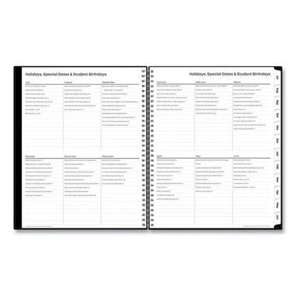 Teacher's Solid Black Weekly/monthly Lesson Planner, 9 Classes, 11 X 8.5 Sheets, 12-month (july To June), 2025 To 2026