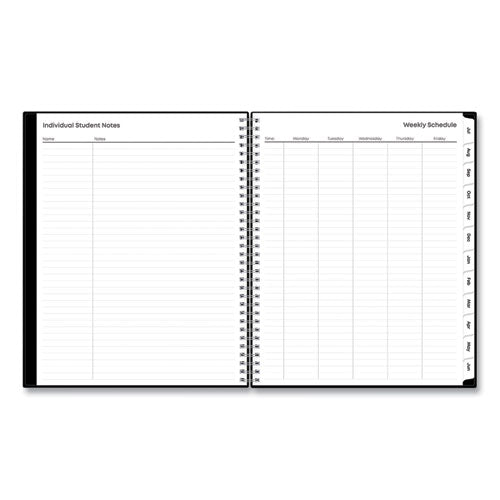 Teacher's Solid Black Weekly/monthly Lesson Planner, 9 Classes, 11 X 8.5 Sheets, 12-month (july To June), 2025 To 2026