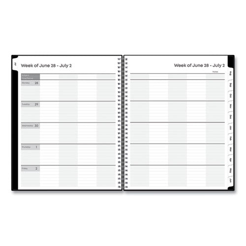 Teacher's Solid Black Weekly/monthly Lesson Planner, 9 Classes, 11 X 8.5 Sheets, 12-month (july To June), 2025 To 2026