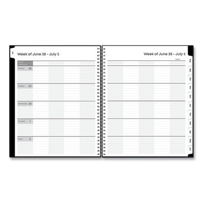 Teacher's Solid Black Weekly/monthly Lesson Planner, 9 Classes, 11 X 8.5 Sheets, 12-month (july To June), 2025 To 2026