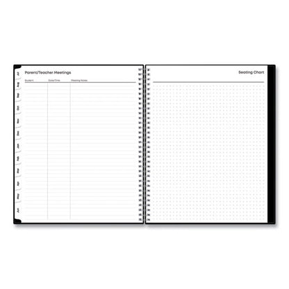 Teacher's Solid Black Weekly/monthly Lesson Planner, 9 Classes, 11 X 8.5 Sheets, 12-month (july To June), 2025 To 2026