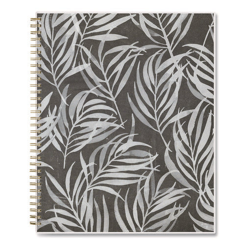 Dark Gray Gale Weekly/monthly Lesson Planner, 9 Classes, Tropical Artwork, Gray/mint Cover, 11 X 8.5 Sheets, 12-month Span