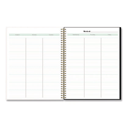 Dark Gray Gale Weekly/monthly Lesson Planner, 9 Classes, Tropical Artwork, Gray/mint Cover, 11 X 8.5 Sheets, 12-month Span