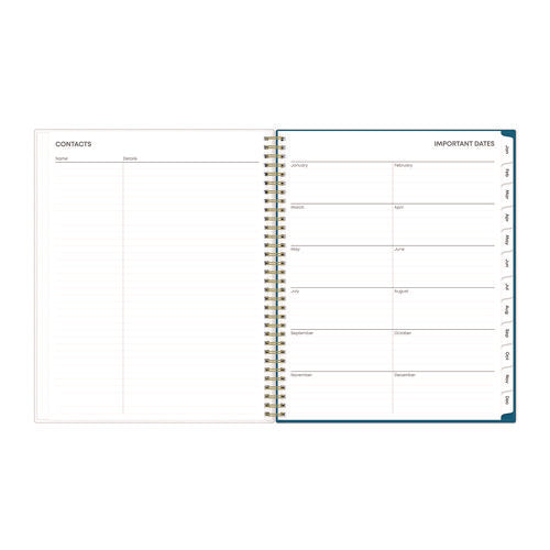 Bakah Blue Weekly/monthly Planner, Floral Artwork, 11 X 8.5, Blue/white Cover, 12-month (jan To Dec): 2026
