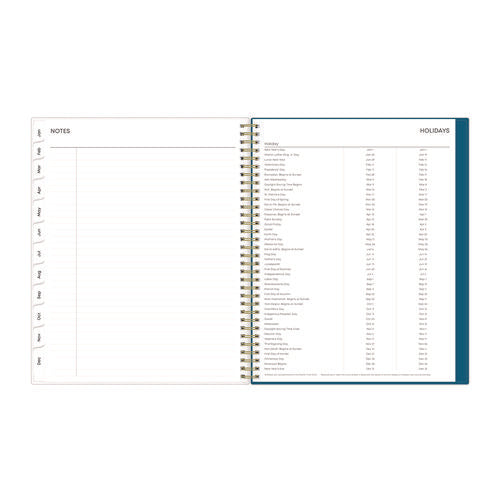 Bakah Blue Weekly/monthly Planner, Floral Artwork, 11 X 8.5, Blue/white Cover, 12-month (jan To Dec): 2026
