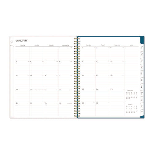 Bakah Blue Weekly/monthly Planner, Floral Artwork, 11 X 8.5, Blue/white Cover, 12-month (jan To Dec): 2026
