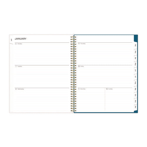 Bakah Blue Weekly/monthly Planner, Floral Artwork, 11 X 8.5, Blue/white Cover, 12-month (jan To Dec): 2026