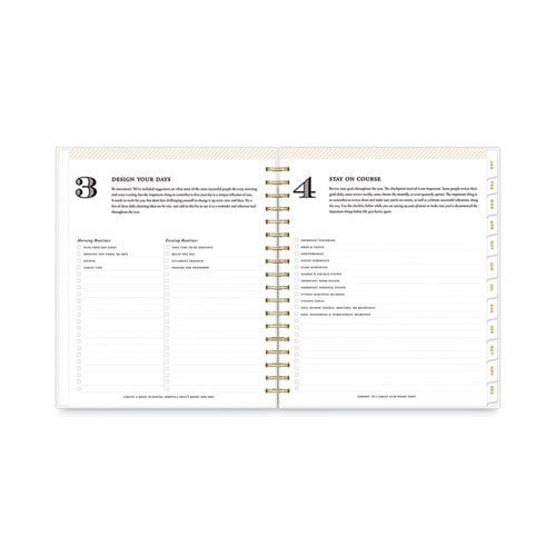 Day Designer Daily/monthly Frosted Planner, Rugby Stripe Artwork, 10 X 8, Black/white Cover, 12-month (july-june): 2025-2026