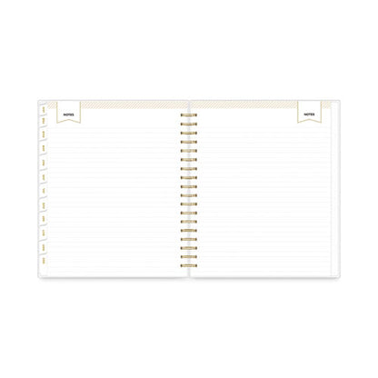 Day Designer Daily/monthly Frosted Planner, Rugby Stripe Artwork, 10 X 8, Black/white Cover, 12-month (july-june): 2025-2026