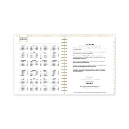 Day Designer Daily/monthly Frosted Planner, Rugby Stripe Artwork, 10 X 8, Black/white Cover, 12-month (july-june): 2025-2026
