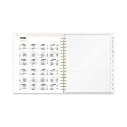 Day Designer Daily/monthly Frosted Planner, Rugby Stripe Artwork, 10 X 8, Black/white Cover, 12-month (july-june): 2025-2026