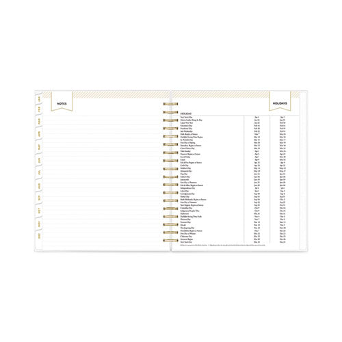 Day Designer Daily/monthly Frosted Planner, Rugby Stripe Artwork, 10 X 8, Black/white Cover, 12-month (july-june): 2025-2026