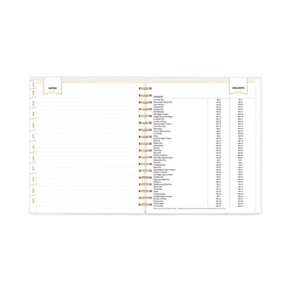 Day Designer Daily/monthly Frosted Planner, Rugby Stripe Artwork, 10 X 8, Black/white Cover, 12-month (july-june): 2025-2026