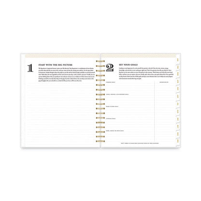 Day Designer Daily/monthly Frosted Planner, Rugby Stripe Artwork, 10 X 8, Black/white Cover, 12-month (july-june): 2025-2026