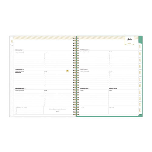 Day Designer Academic Year Weekly/monthly Frosted Planner, Palms Artwork, 11 X 8.5, 12-month (july To June): 2025 To 2026