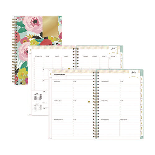 Day Designer "secret Garden Mint" Academic Year Weekly/monthly Notes Planner, 8 X 5, 12-month (july To June): 2025-2026