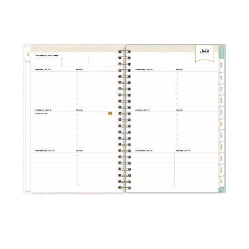 Day Designer "secret Garden Mint" Academic Year Weekly/monthly Notes Planner, 8 X 5, 12-month (july To June): 2025-2026