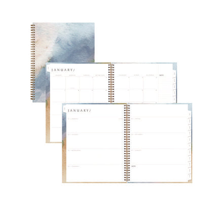 One Tree Planted Andreo Weekly/monthly Planner, Abstract Artwork, 11" X 8.5", Blue/sand/green Cover, 12-month (jan-dec): 2026
