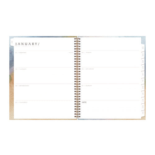 One Tree Planted Andreo Weekly/monthly Planner, Abstract Artwork, 11" X 8.5", Blue/sand/green Cover, 12-month (jan-dec): 2026