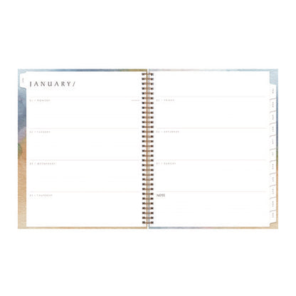 One Tree Planted Andreo Weekly/monthly Planner, Abstract Artwork, 11" X 8.5", Blue/sand/green Cover, 12-month (jan-dec): 2026
