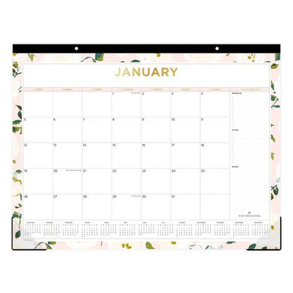 Day Designer Coming Up Roses Monthly Desk Pad Calendar, Floral Artwork, 22 X 17, Cream/blush Sheets, 12-month (jan-dec): 2026