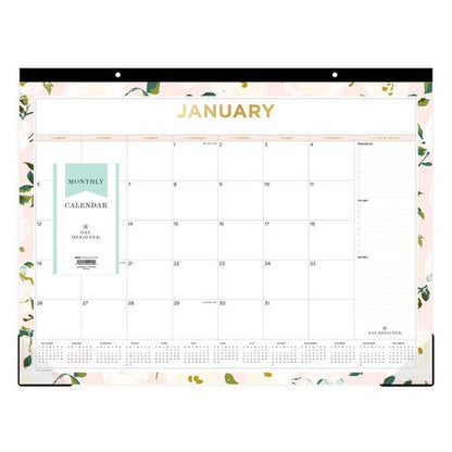 Day Designer Coming Up Roses Monthly Desk Pad Calendar, Floral Artwork, 22 X 17, Cream/blush Sheets, 12-month (jan-dec): 2026