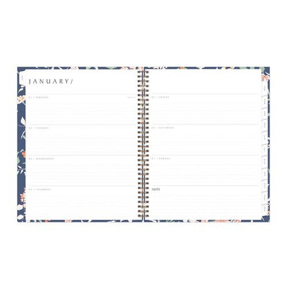 One Tree Planted Effie Weekly/monthly Planner, Floral Artwork, 11" X 8.5", Blue/peach/green Cover, 12-month (jan-dec): 2026