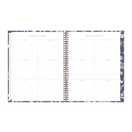 One Tree Planted Effie Weekly/monthly Planner, Floral Artwork, 11" X 8.5", Blue/peach/green Cover, 12-month (jan-dec): 2026