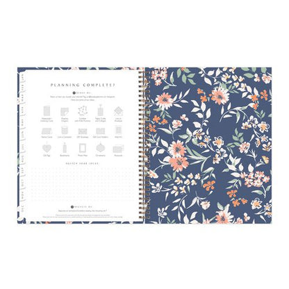 One Tree Planted Effie Weekly/monthly Planner, Floral Artwork, 11" X 8.5", Blue/peach/green Cover, 12-month (jan-dec): 2026