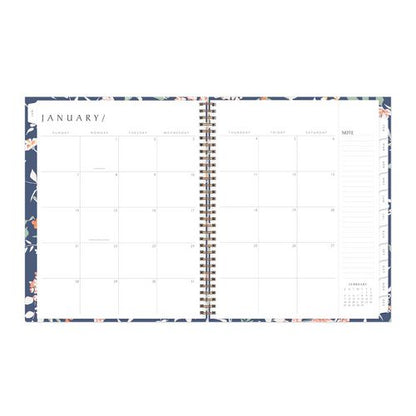 One Tree Planted Effie Weekly/monthly Planner, Floral Artwork, 11" X 8.5", Blue/peach/green Cover, 12-month (jan-dec): 2026