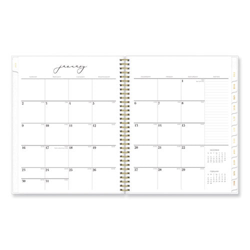 Life Note-it Leah Weekly/monthly Notes Planner, Floral Artwork, 11 X 8.5, Gray/pink/white Cover, 12-month (jan To Dec): 2026